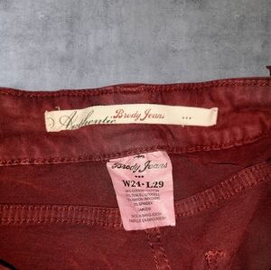 Authentic Brody Jeans Women's W24 L29 Burgundy Fitted Jeggings